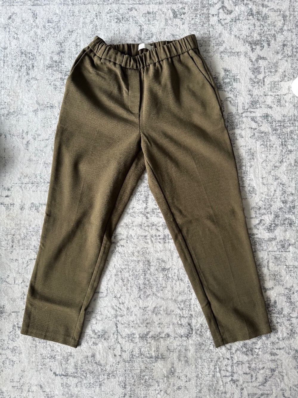 Oak + Fort | Olive | Elastic Waist Tapered Pant | XS